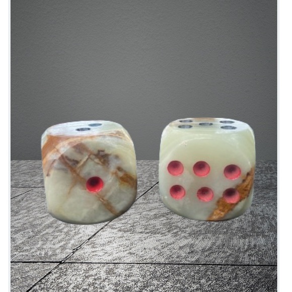 Other - Vintage Onyx Dice Hand Carved Stone Carving 2”
